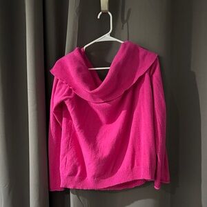 Anthropologie Pink off shoulder Sweater